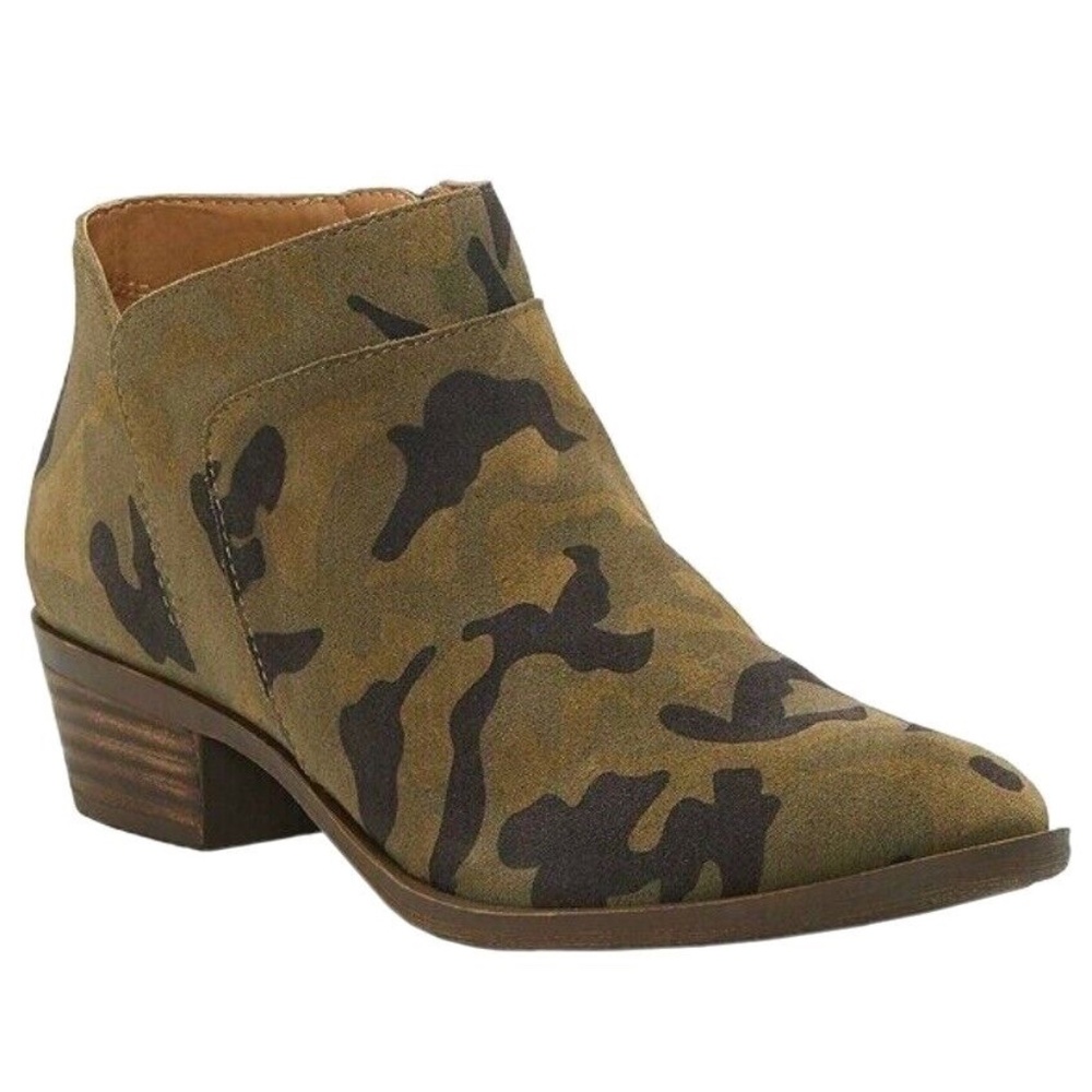 Lucky Brand LK-Brintly2 Printed Camo Suede Ankle Boot Women’s Size 11 M NEW